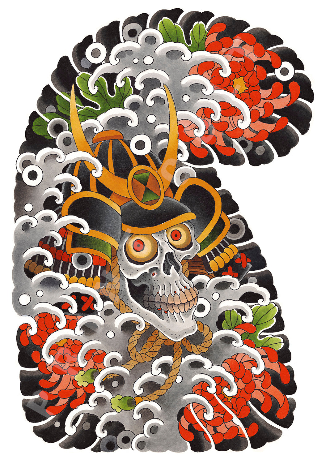 Half Sleeve - Samurai Skull